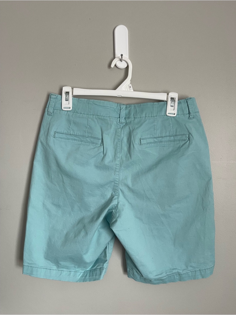 LEE | Aqua Light Blue Flat Front Mid Rise Chino Shorts Sz 10 - Picture 3 of 8